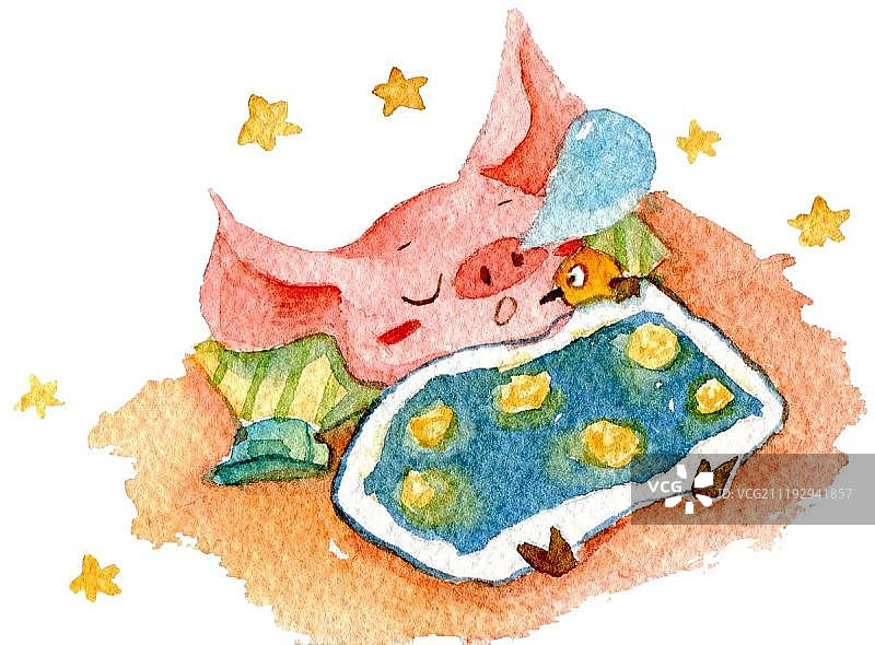 睡觉的小猪图片素材