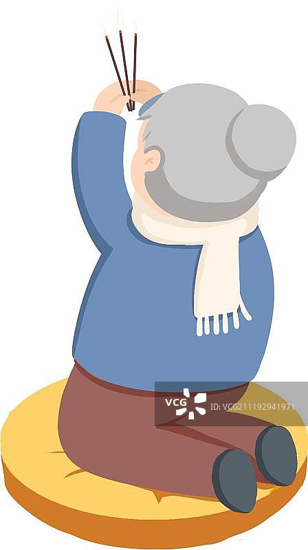 拜神的奶奶图片素材