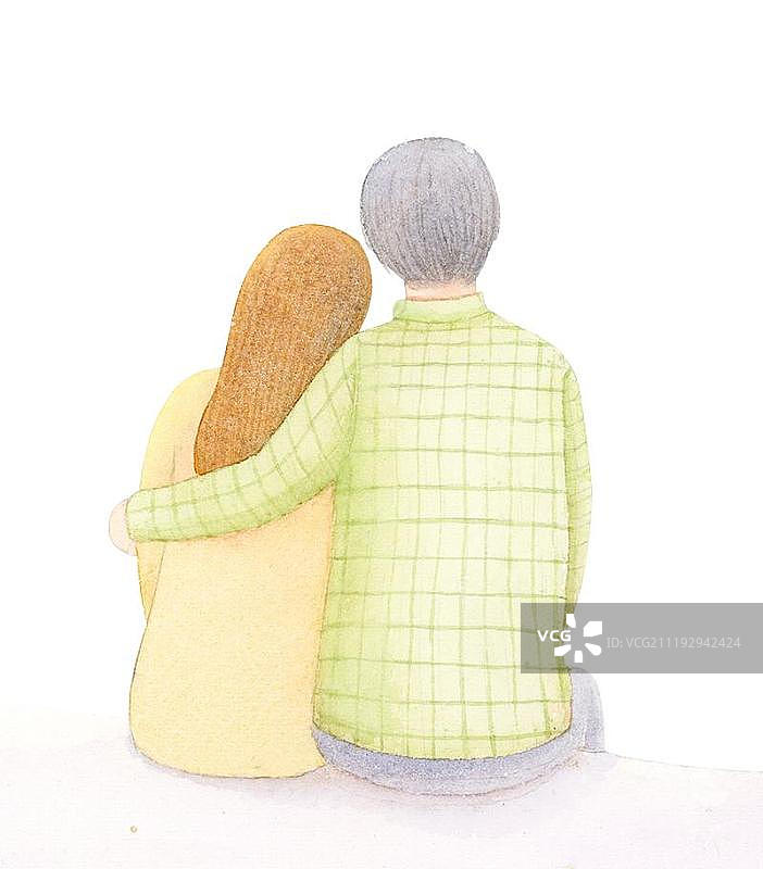 坐着情侣的背影图片素材