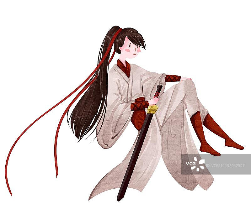 中国古代可爱剑客图片素材