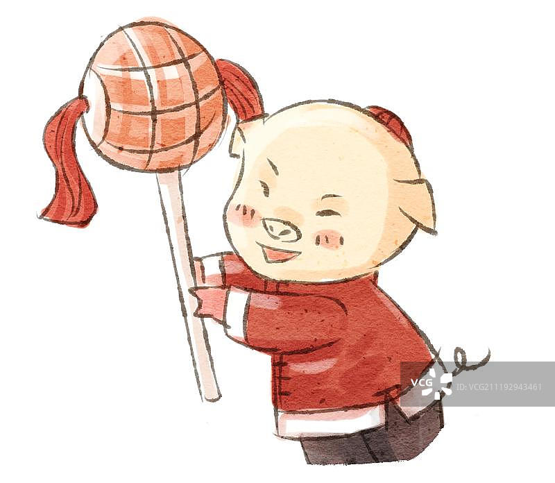 中国水墨风格猪图片素材