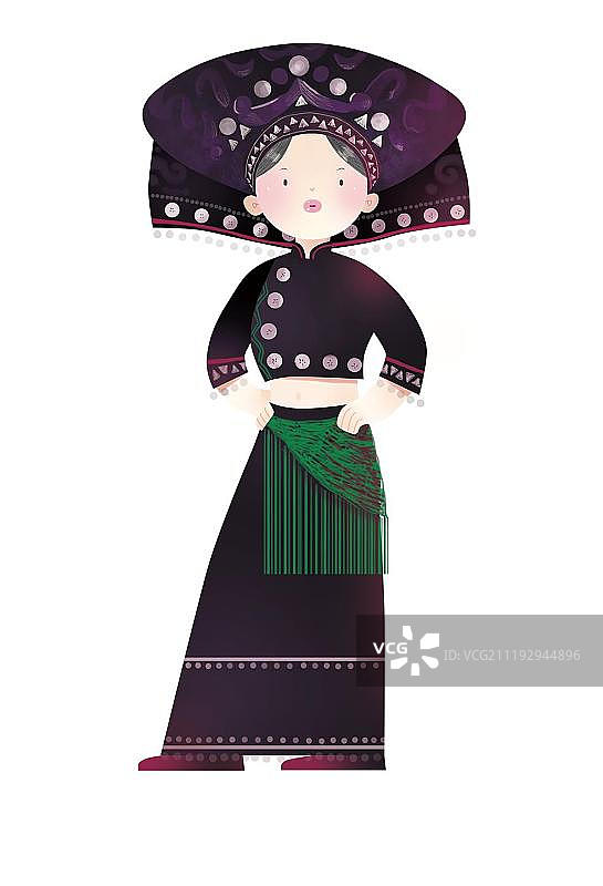 少数民族壮族少女服饰图片素材