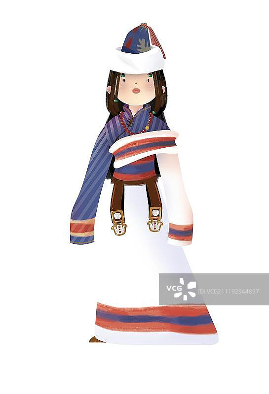 少数民族藏族少女服饰图片素材