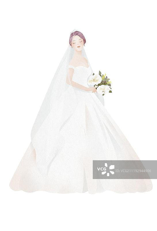 白色婚纱新娘图片素材