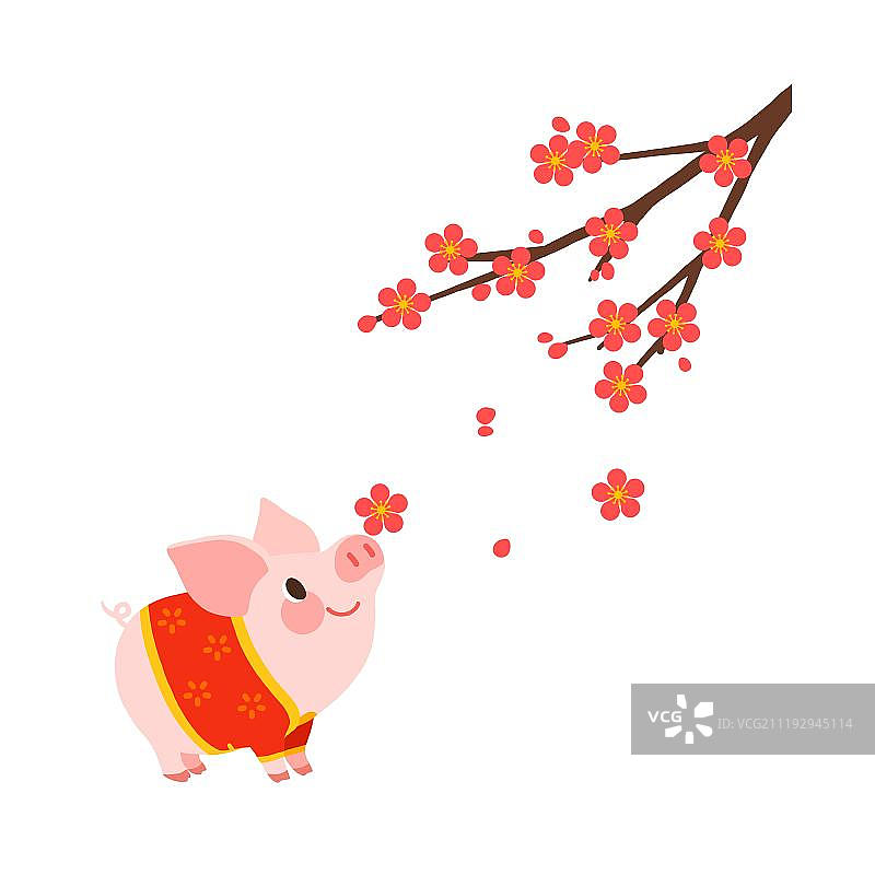 花与猪猪图片素材