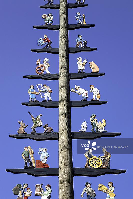 巴伐利亚五月柱，普里恩，基姆高，上巴伐利亚，德国，欧洲图片素材