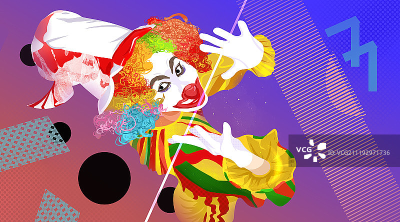 卡通渐变时尚潮流愚人节插画图片素材