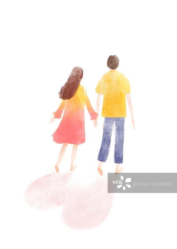 牵手行走的情侣图片素材