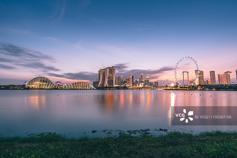 新加坡滨海湾全景图片素材