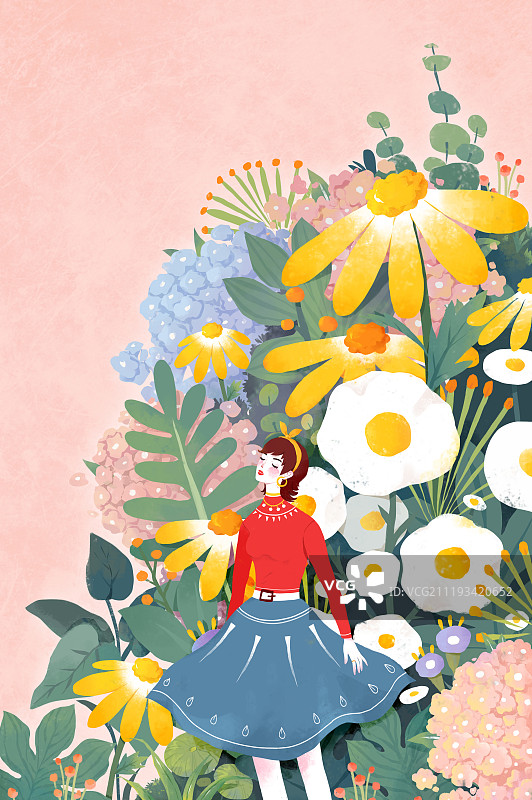 扁平风插画妇女节女神节图片素材