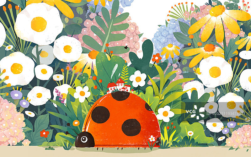 扁平风格插画惊蛰图片素材