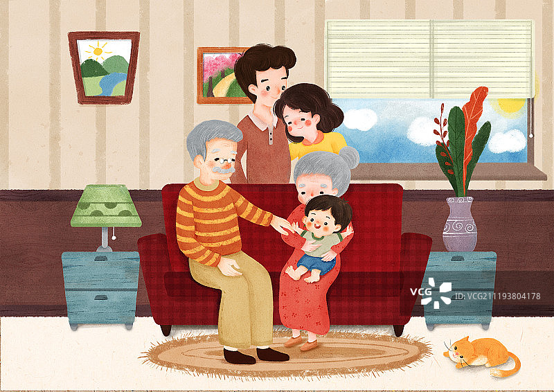 一家人聚在一起图片素材