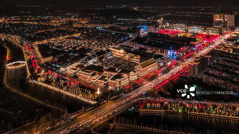 天津市杨柳青古镇夜景图片素材