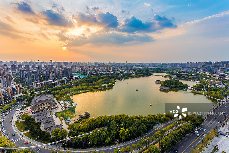 西安曲江池风光图片素材