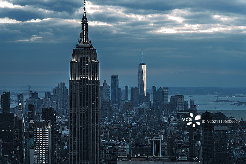 纽约曼哈顿夜景图片素材
