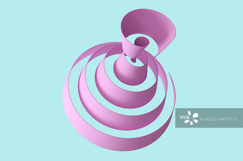 粉色彩带与青色背景图片素材