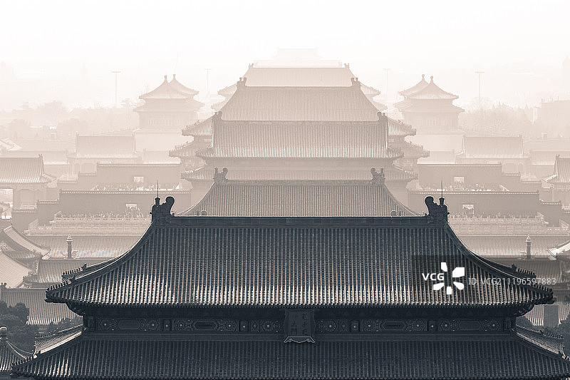 俯瞰下的故宫图片素材
