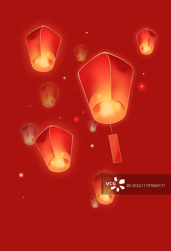 祈福孔明灯图片素材