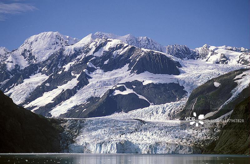 阿拉斯加州威廉王子湾哈里曼峡湾冰川图片素材