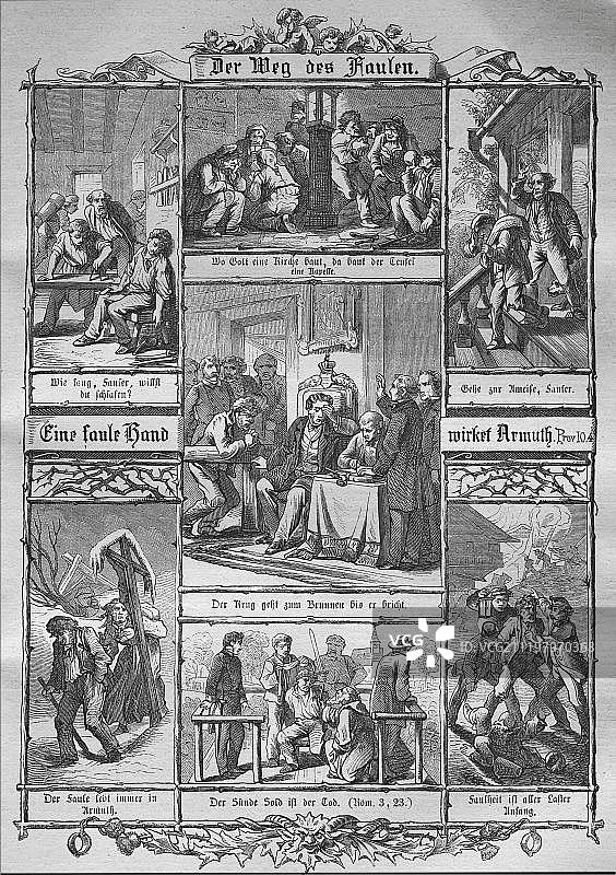 基督教的完美：1860年历史钢版雕刻图片素材