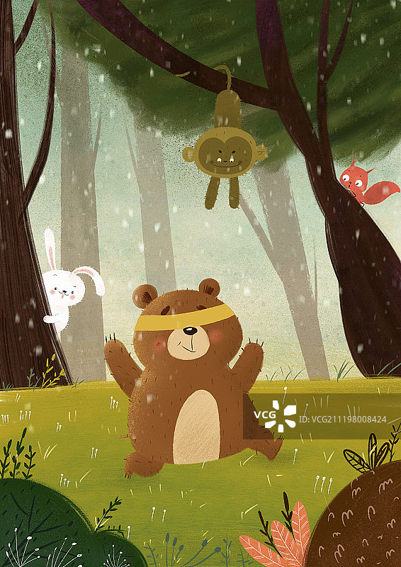 小动物捉迷藏图片素材