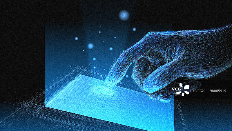 科技数据点击手势插画图片素材