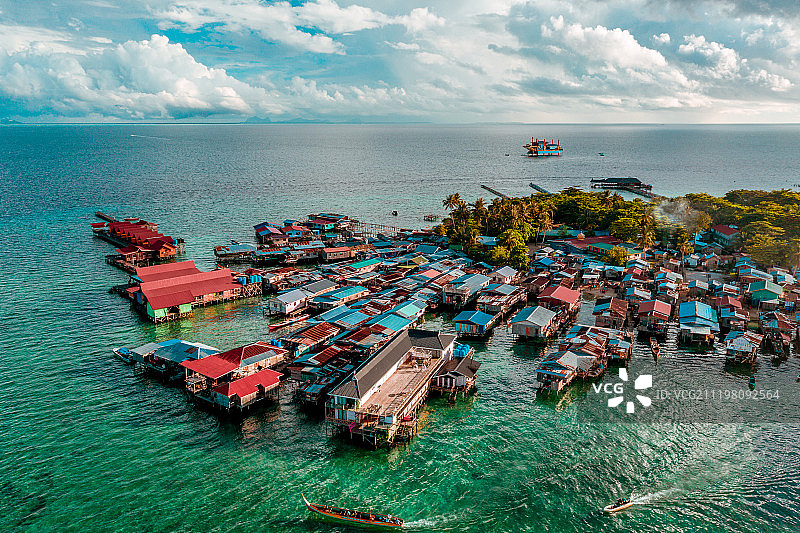 航拍仙本那马布岛图片素材