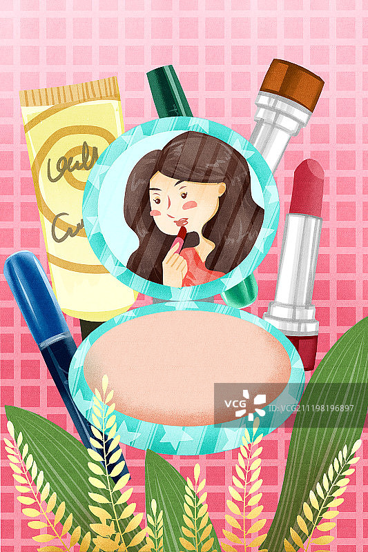 小清新可爱女人节化妆图片素材