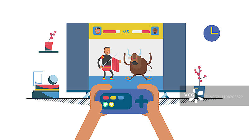 玩游戏手柄打游戏的人图片素材