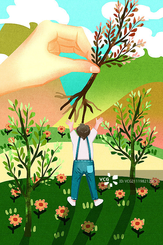 小清新植树节图片素材