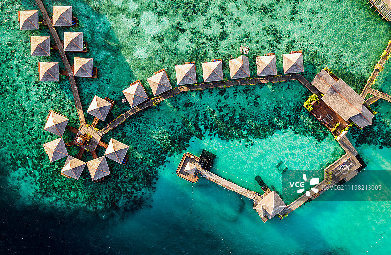 航拍海景酒店图片素材