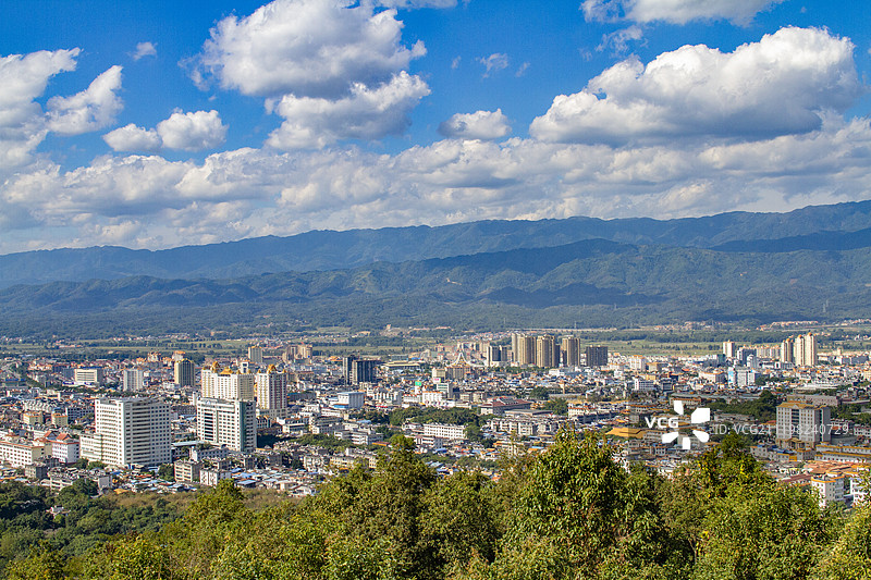 云南芒市鸟瞰图图片素材