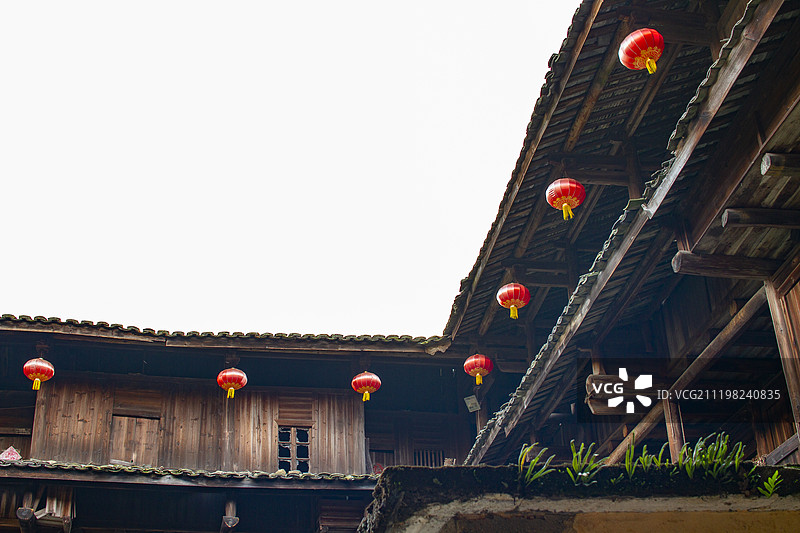 福建龙岩永定土楼共庭院图片素材