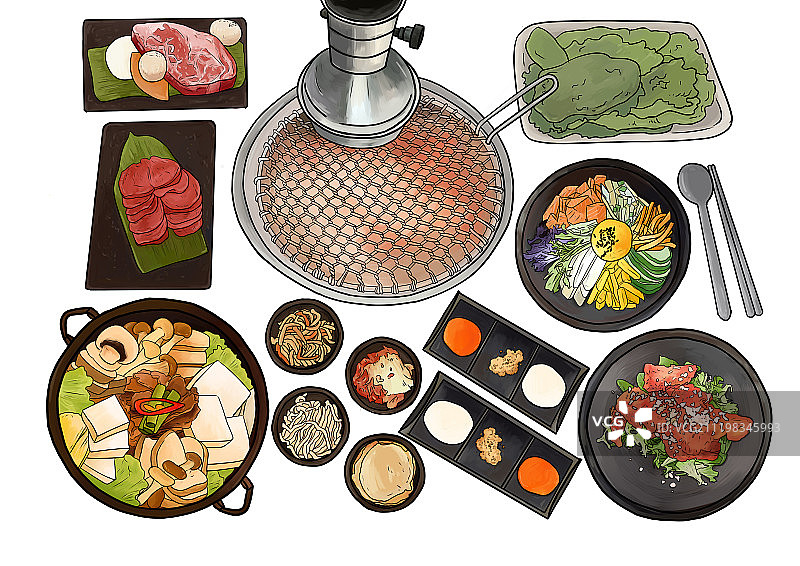 韩式烤肉图片素材