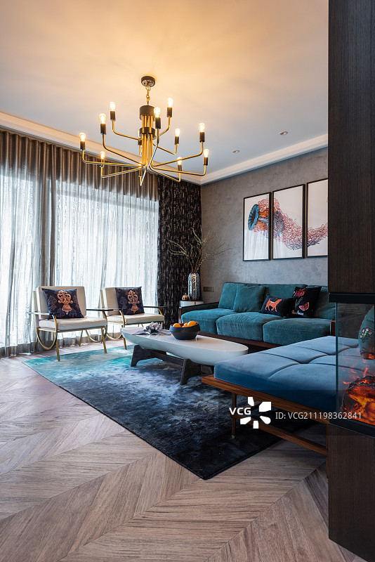 现代华丽装修风格客厅图片素材