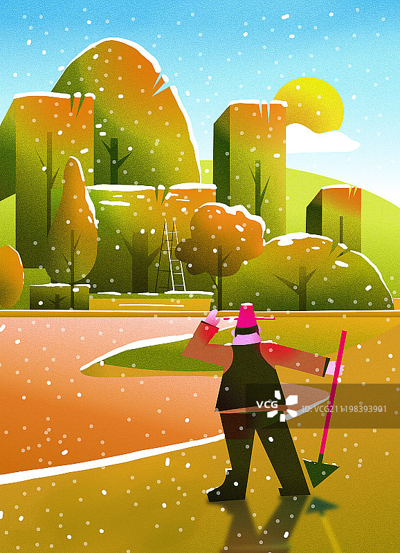 二十四节气小雪插画图片素材