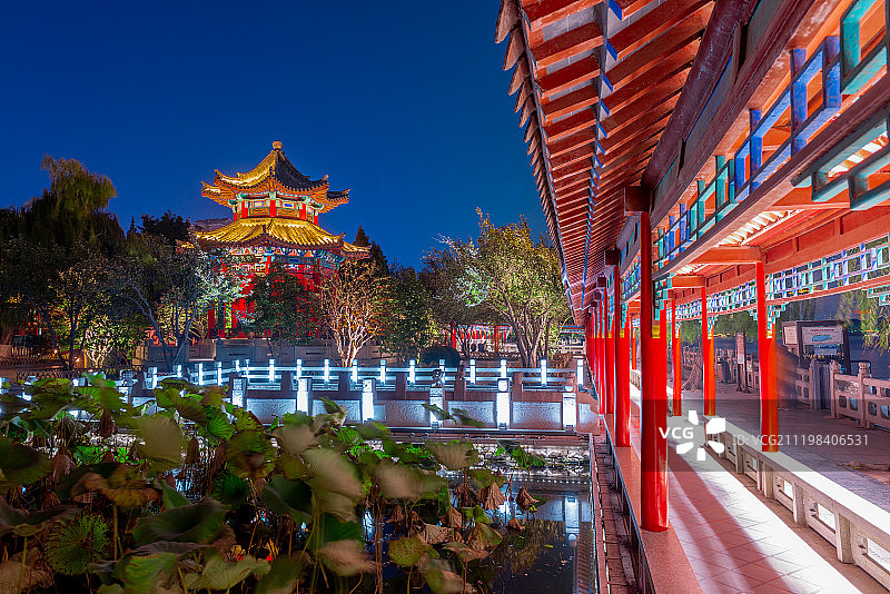 美丽的大明湖夜景图片素材