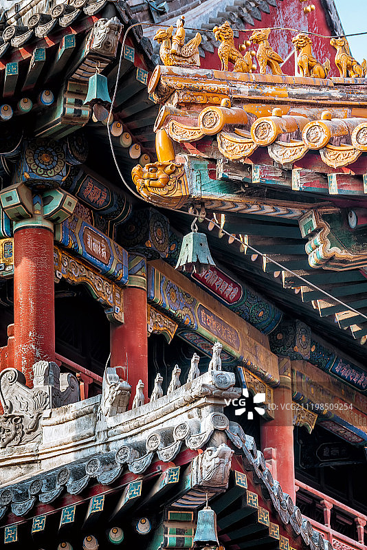 北京雍和宫屋檐图片素材