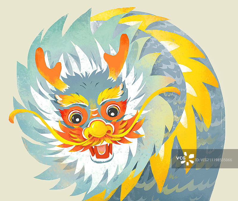 扁平风插画龙头图片素材