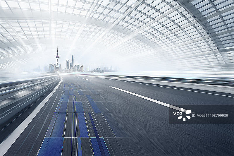 城市科技隧道图片素材