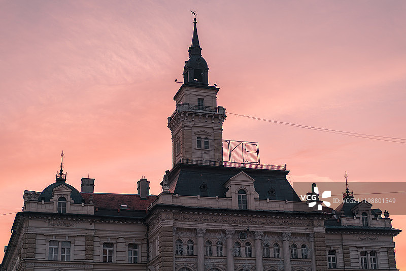 自由广场日落图片素材
