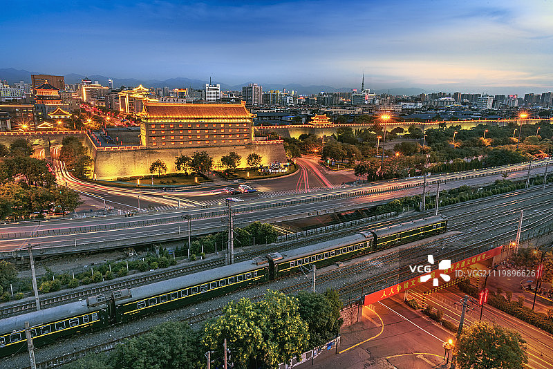陕西西安安远门图片素材