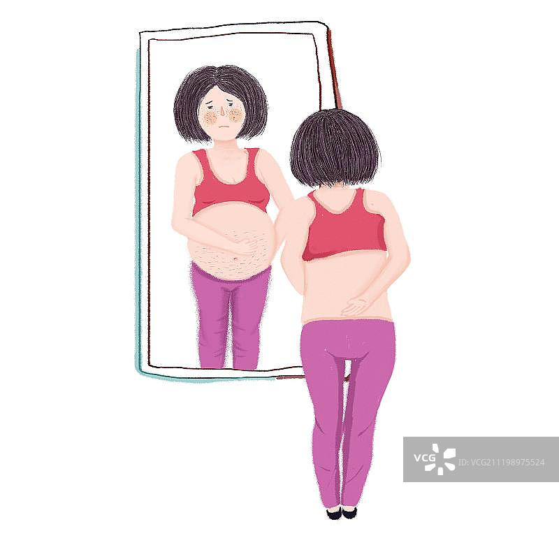 照镜子的女人图片素材