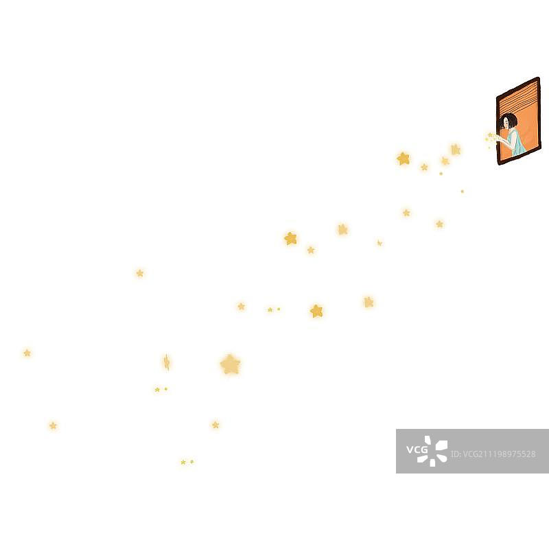 撒星星的女人图片素材