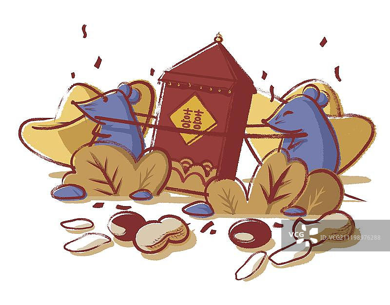 老鼠嫁女元宝图图片素材