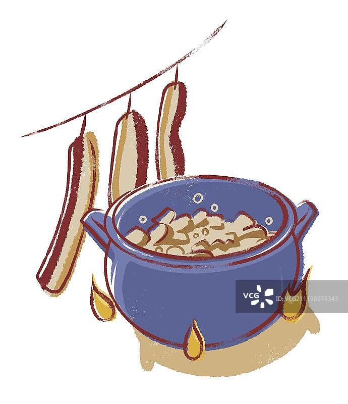 节日炖肉挂腊肉图片素材