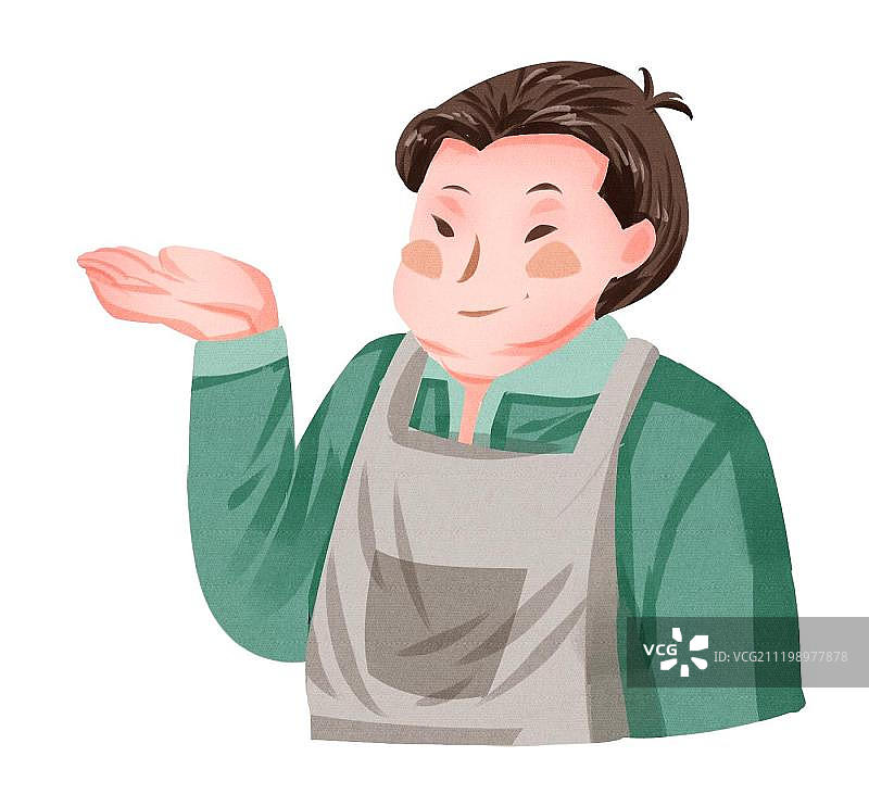 小清新男性店员介绍商品图片素材