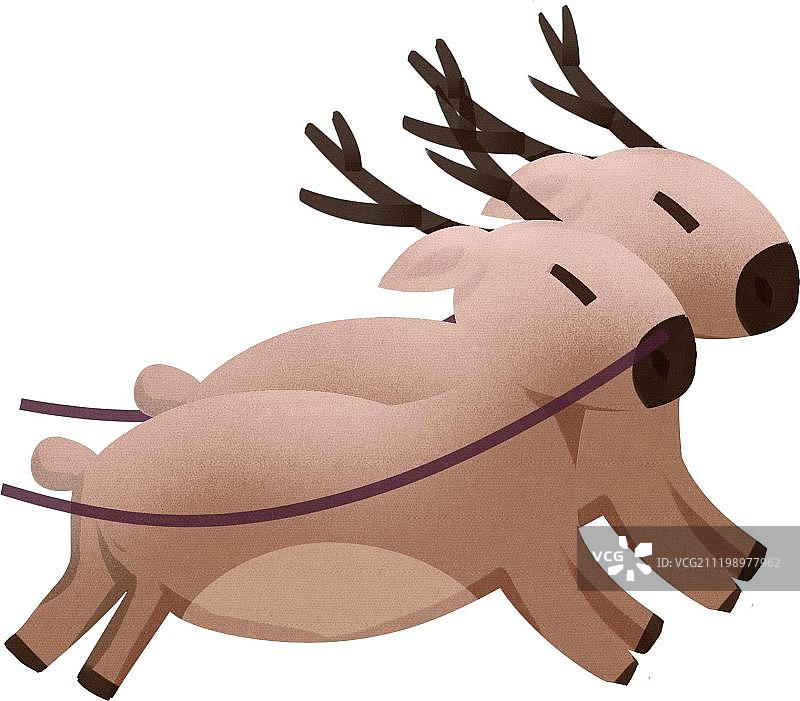 小清新圣诞节驯鹿图片素材