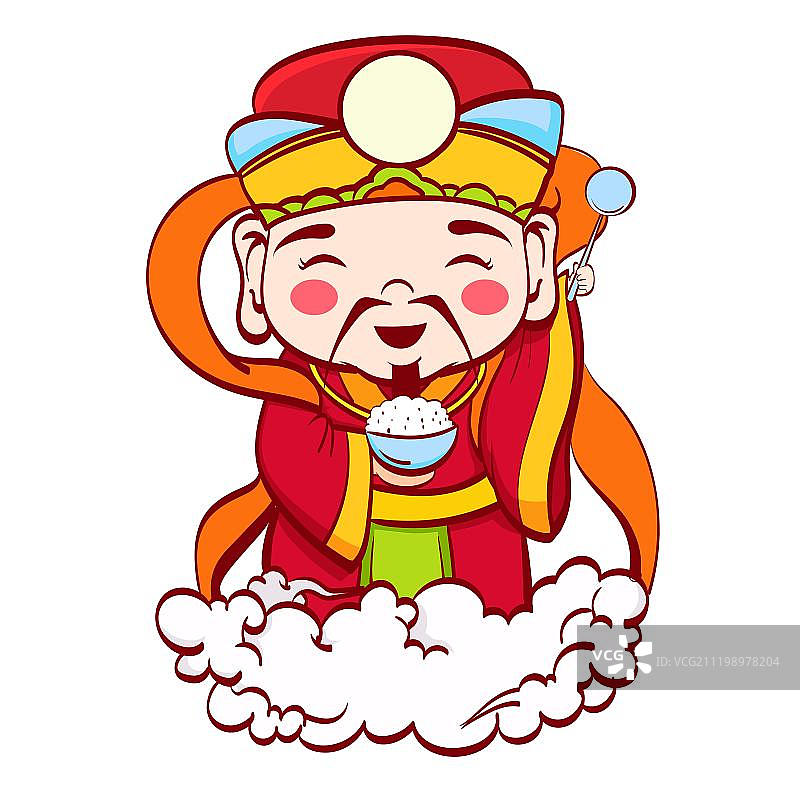 彩色灶神图片素材