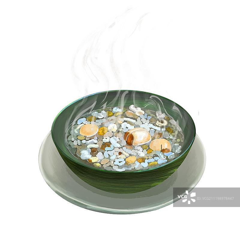 热气腾腾的莲子粥图片素材